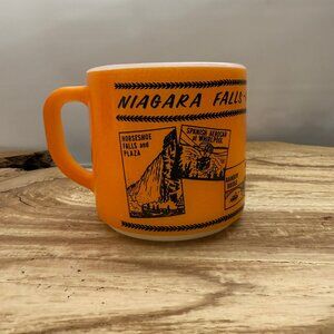 Vintage - Federal Glass Milk Glass - Niagara Falls - Souvenir Mug